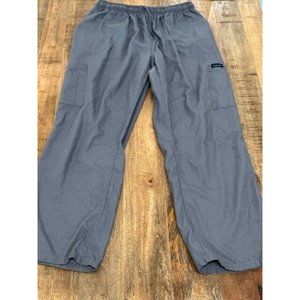 Dagacci Gray Scrub Pants Stretchy Drawstring L Large 6 Pockets Medical bottoms